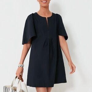 POMANDER PLACE Deep Navy Finley Flutter Sleeve Dress